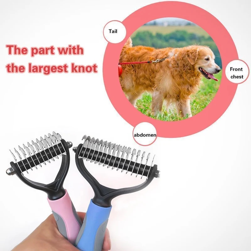 🐾Pet Grooming Dual Sided Comb – Easy Dematting, Deshedding & Detangling Tool for Dogs & Cats