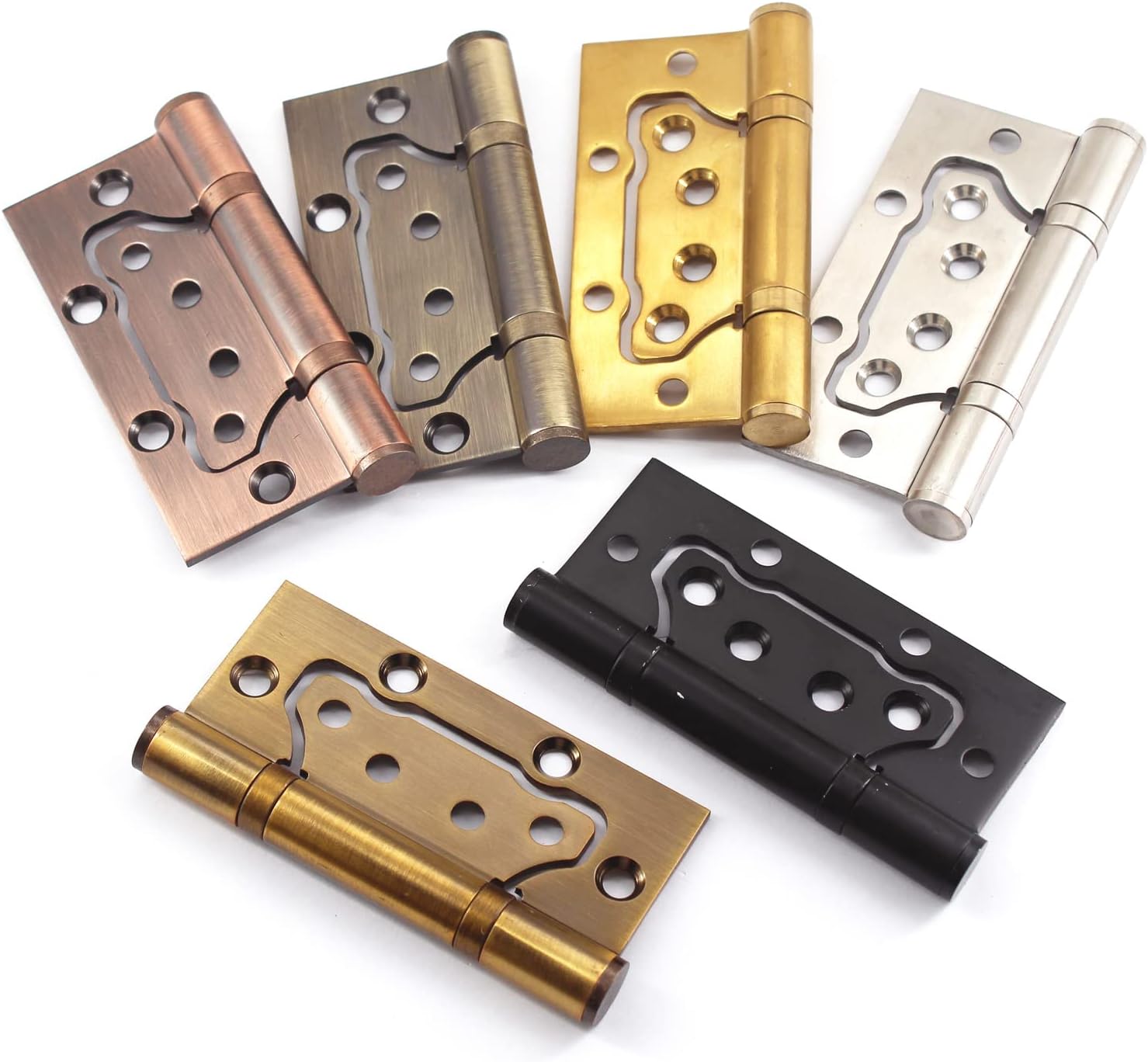12.5x7.5cm Red Bronze Square Solid Stainless Steel Door Hinges Ball Bearing Door Hinges 3mm Thick Pack of 2