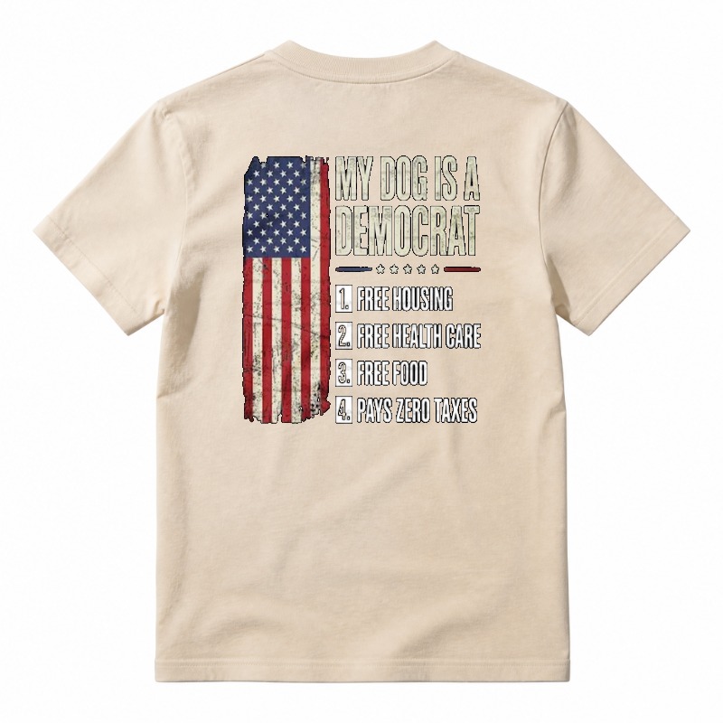 My Dog Is A Democrat Funny American Flag Political Humor Unisex Classic T-shirt