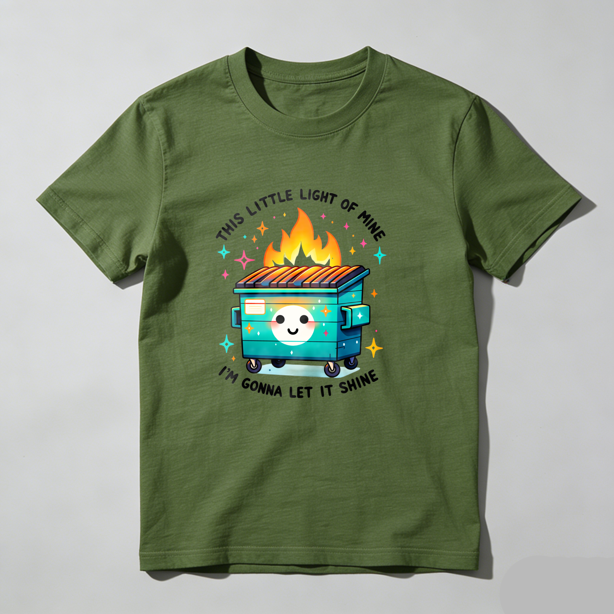 Cute Campfire Cooler With Sparkles And Smile tshirt 100% cotton