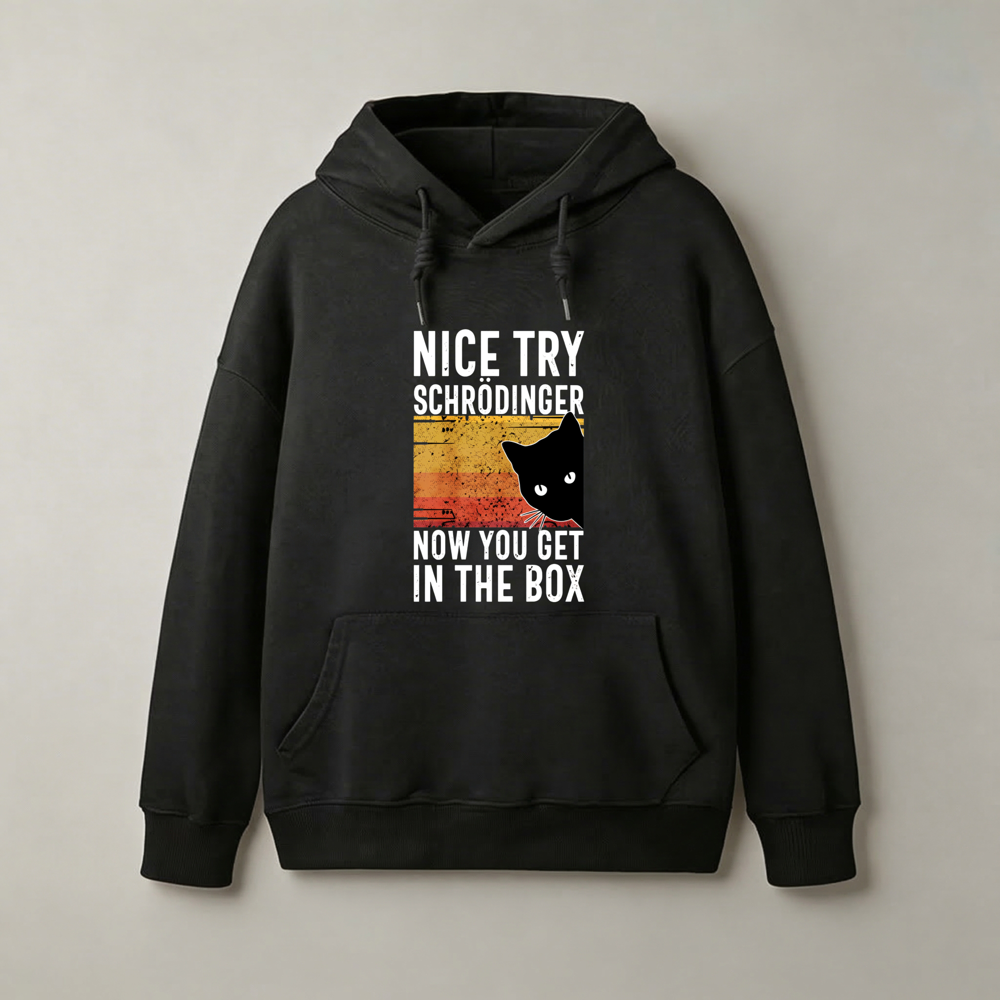 Nice Try Schrodinger Now You Get In The Box Cat Quantum Physics Hoodie
