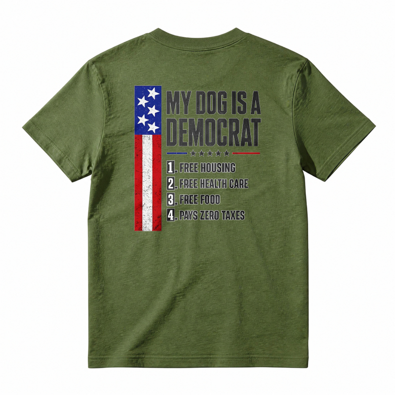 My Dog Is A Democrat Funny Political Patriot Flag Unisex Classic T-shirt