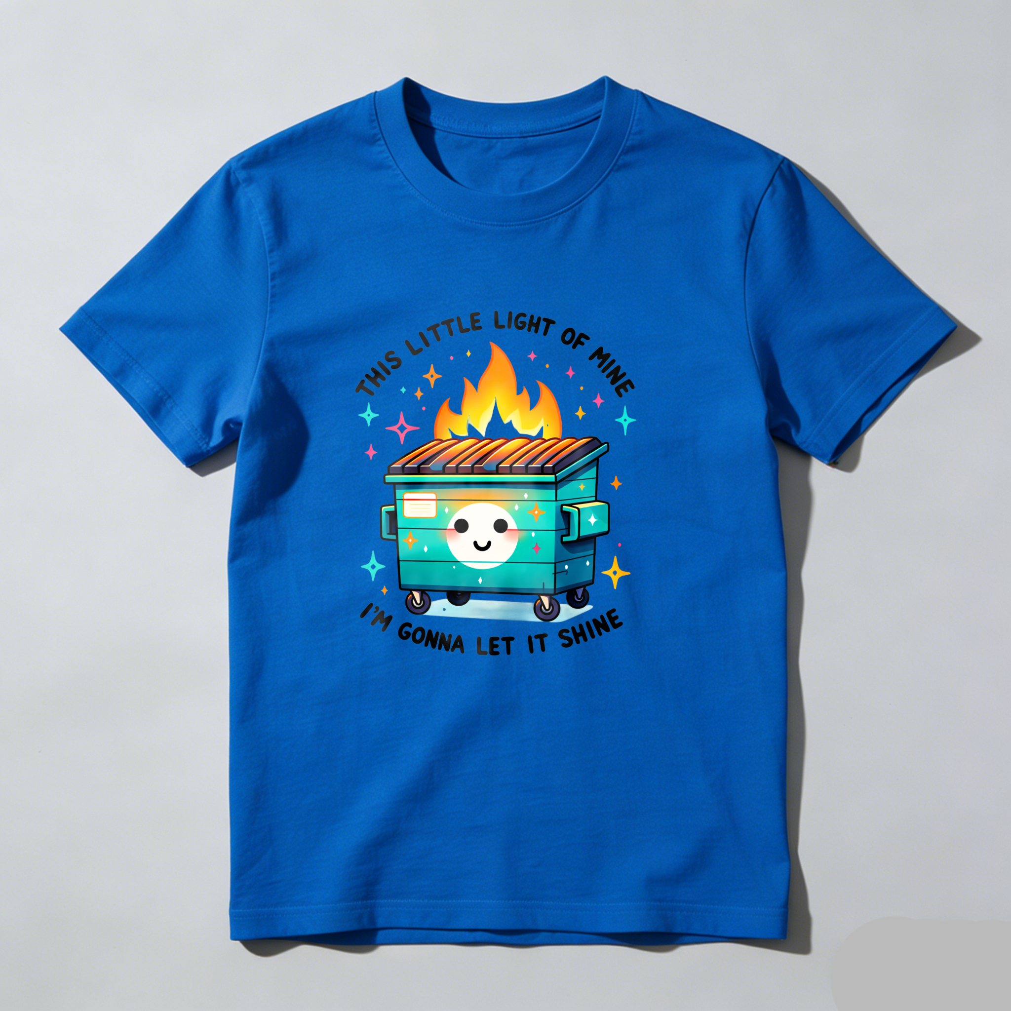 Cute Campfire Cooler With Sparkles And Smile tshirt 100% cotton