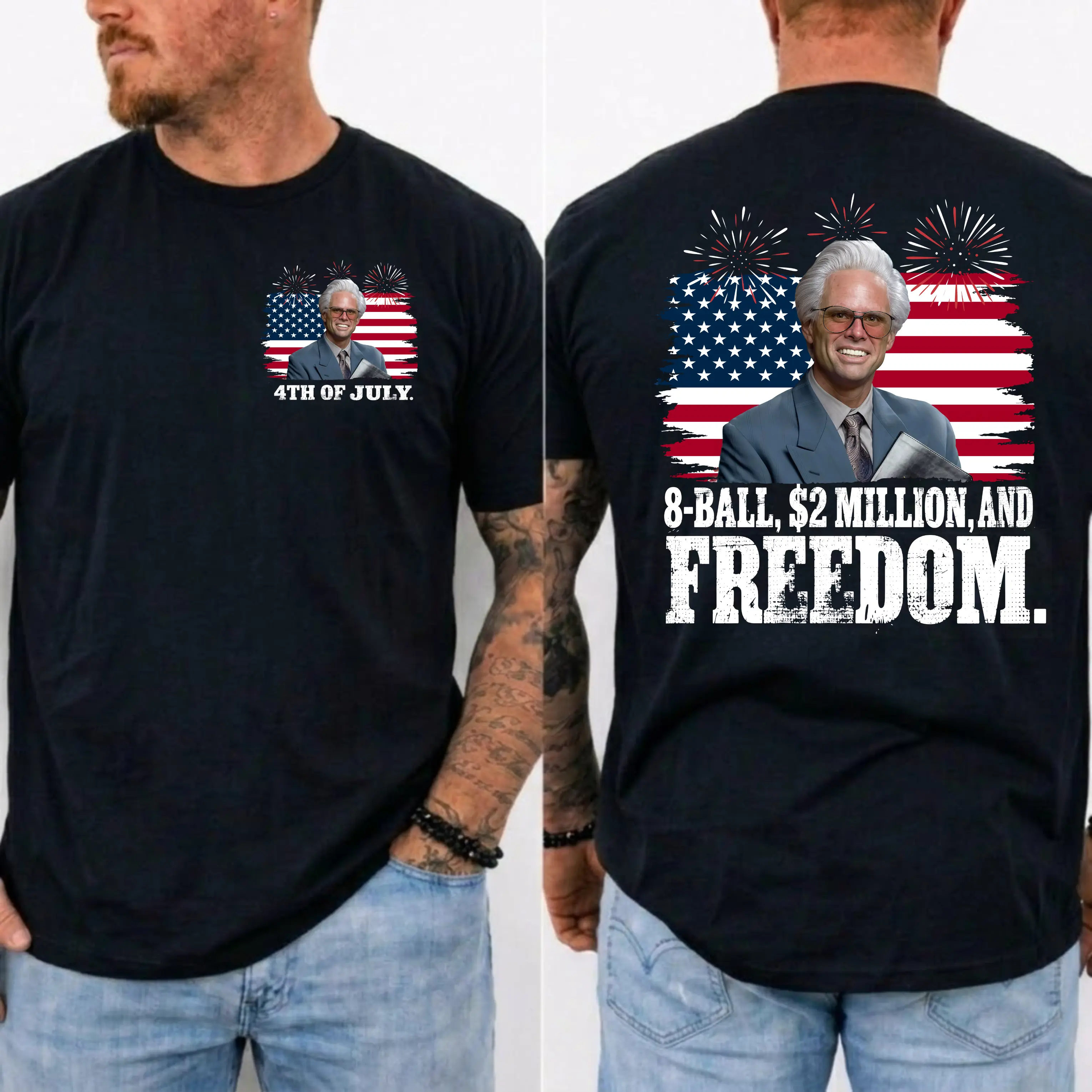 Baby Billy 8-Ball $2 Million and Freedom 4th of July T-Shirt