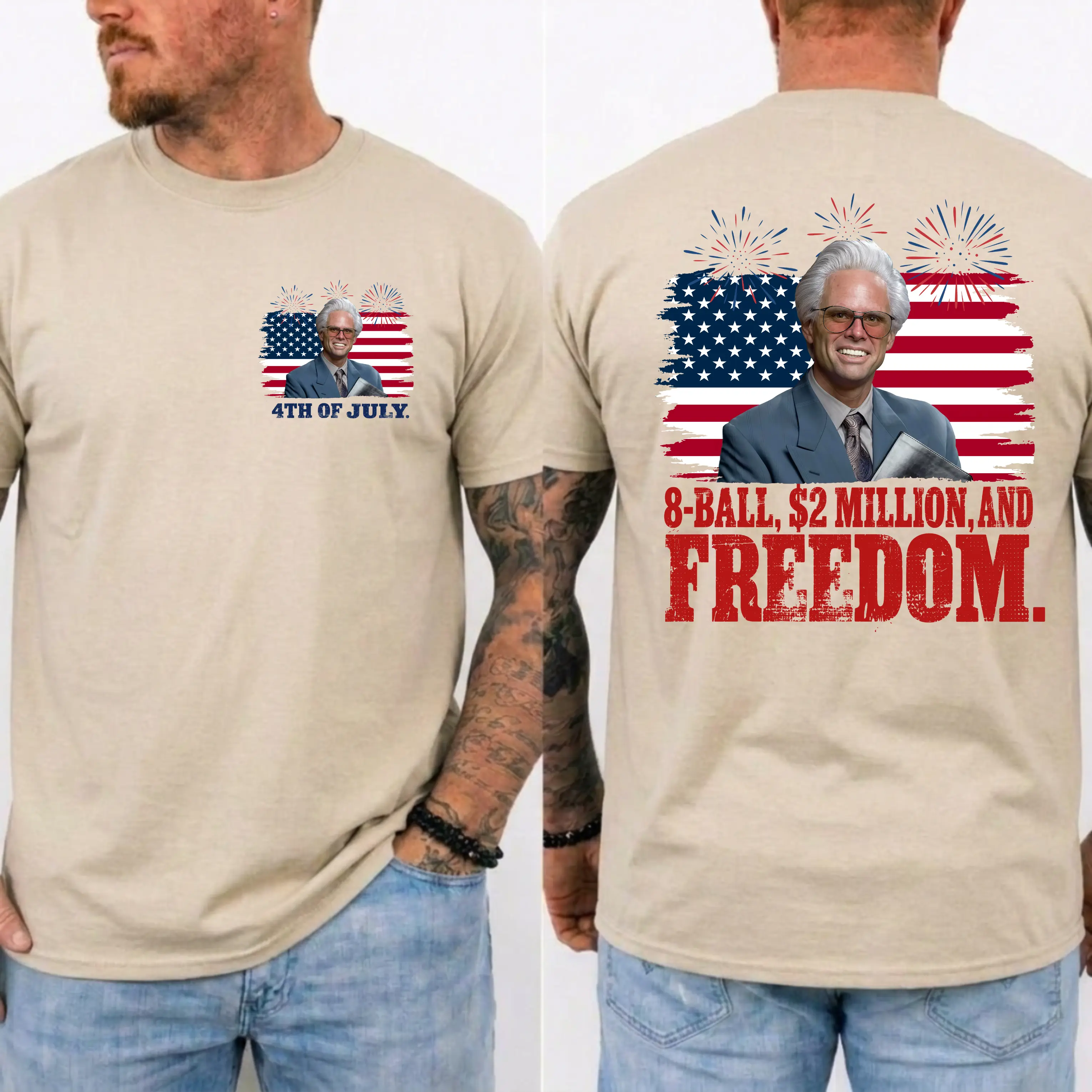 Baby Billy 8-Ball $2 Million and Freedom 4th of July T-Shirt
