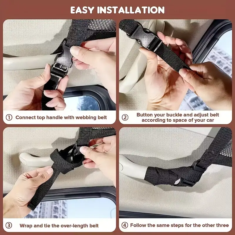 🚗 Car Ceiling Storage Net | 🧳 Maximize Your Car's Overhead Space | ⛺ Perfect for Camping & Road Trips