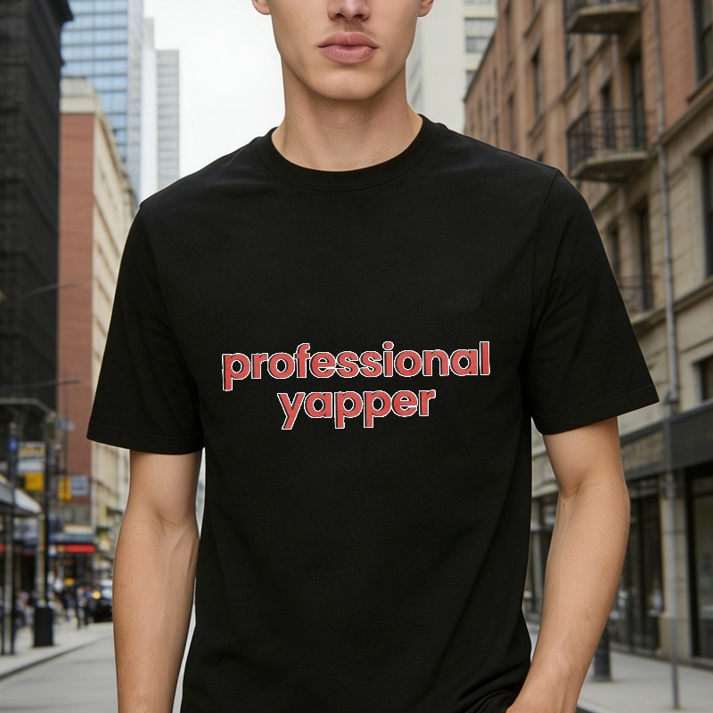 Professional Yapper Text Graphic T-shirt