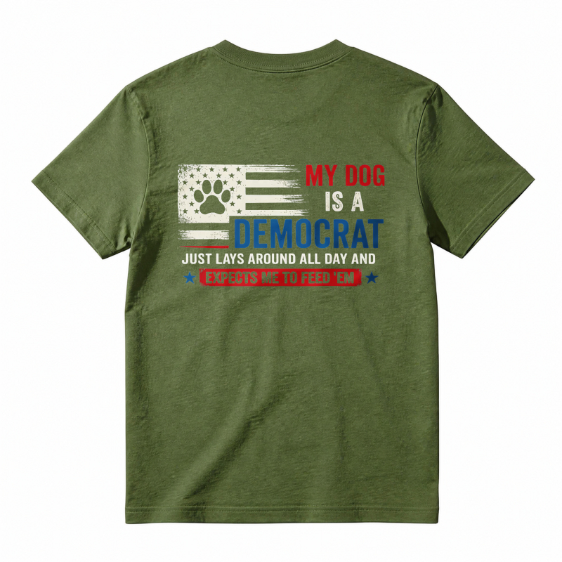 My Dog Is A Democrat Paw Print American Flag Unisex Classic T-shirt