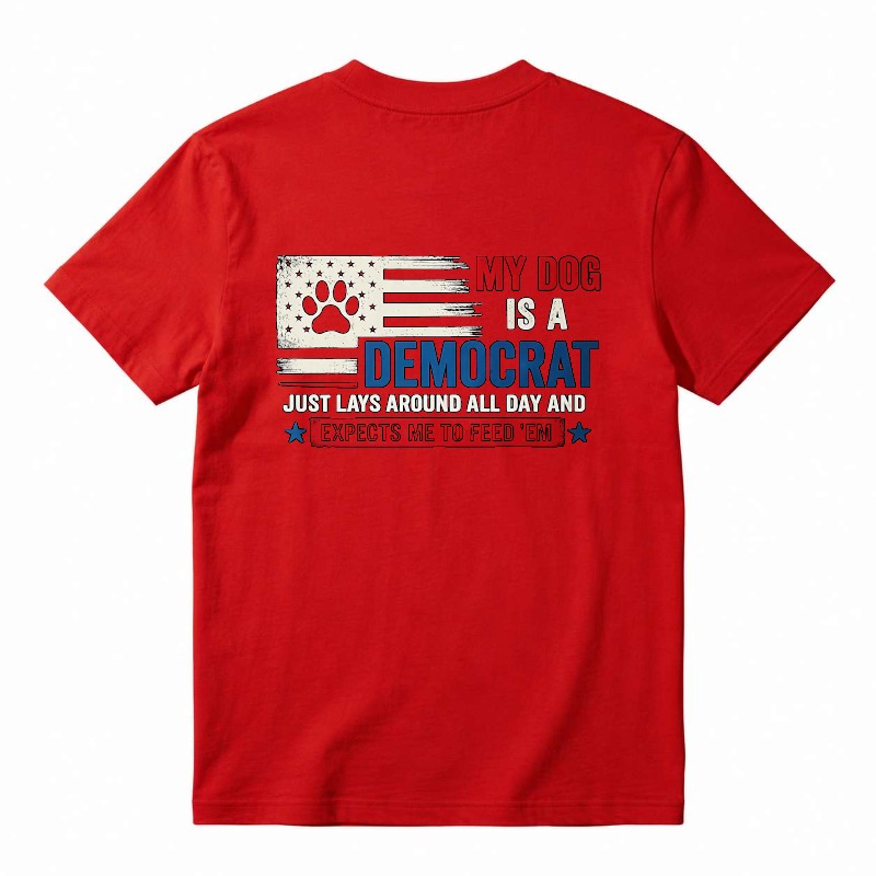 My Dog Is A Democrat Paw Print American Flag Unisex Classic T-shirt