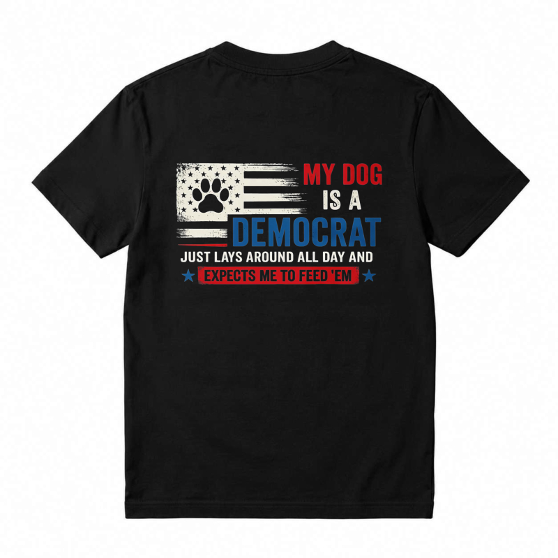My Dog Is A Democrat Paw Print American Flag Unisex Classic T-shirt