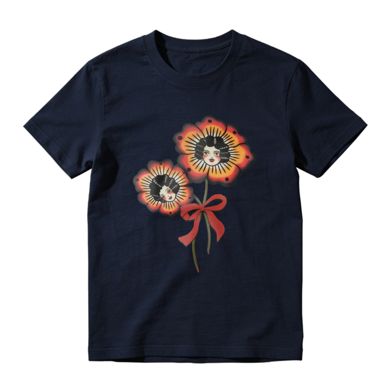 Flower Faces With Bow Unisex Classic T-shirt