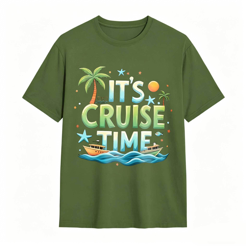Its Cruise Time With Palm Trees And Boat T-shirt