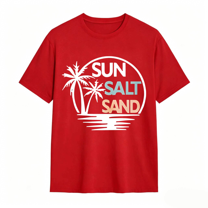 Sun Salt Sand Palm Tree Beach Scene T-shirt