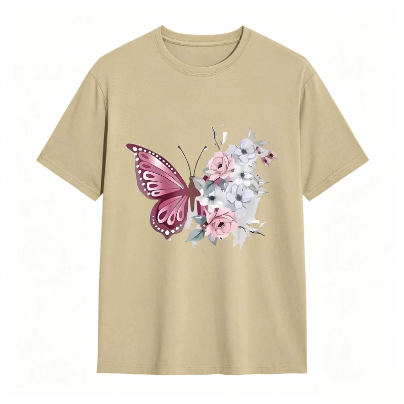 Butterfly And Flowers T-shirt