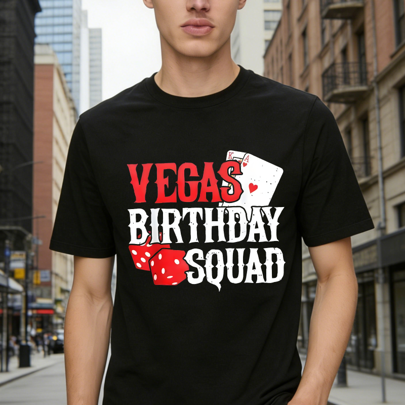 Vegas Birthday Squad Dice And Card Design Unisex Classic T-shirt