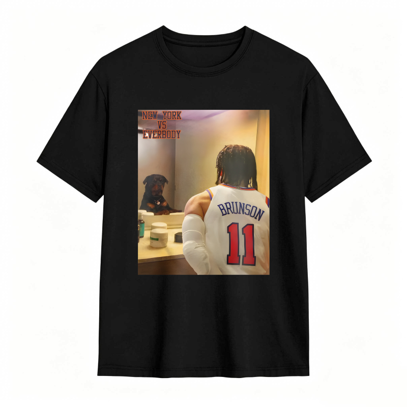 New York Vs Everybody Brunson 11 Basketball Player Back View T-shirt