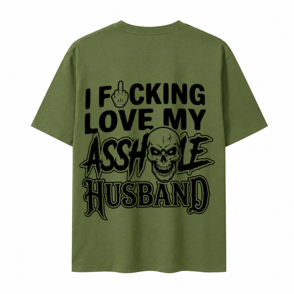 I F*cking Love My Assh*le Husband Skull Print Women's T-Shirt