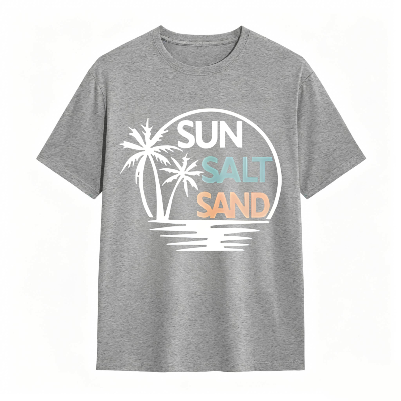 Sun Salt Sand Palm Tree Beach Scene T-shirt