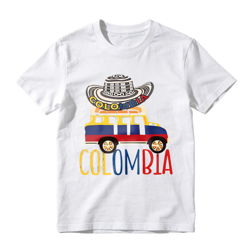 Colombia Hat And Bus Design Unisex Classic T-shirt