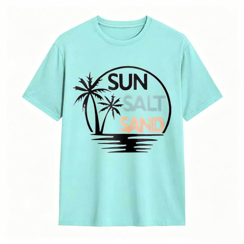 Sun Salt Sand Palm Tree Beach Scene T-shirt
