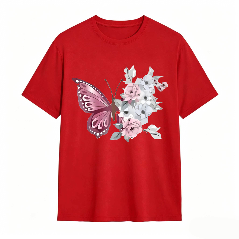 Butterfly And Flowers T-shirt