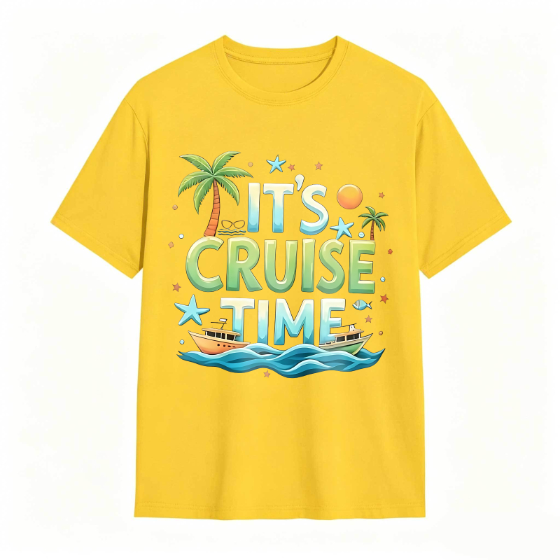 Its Cruise Time With Palm Trees And Boat T-shirt