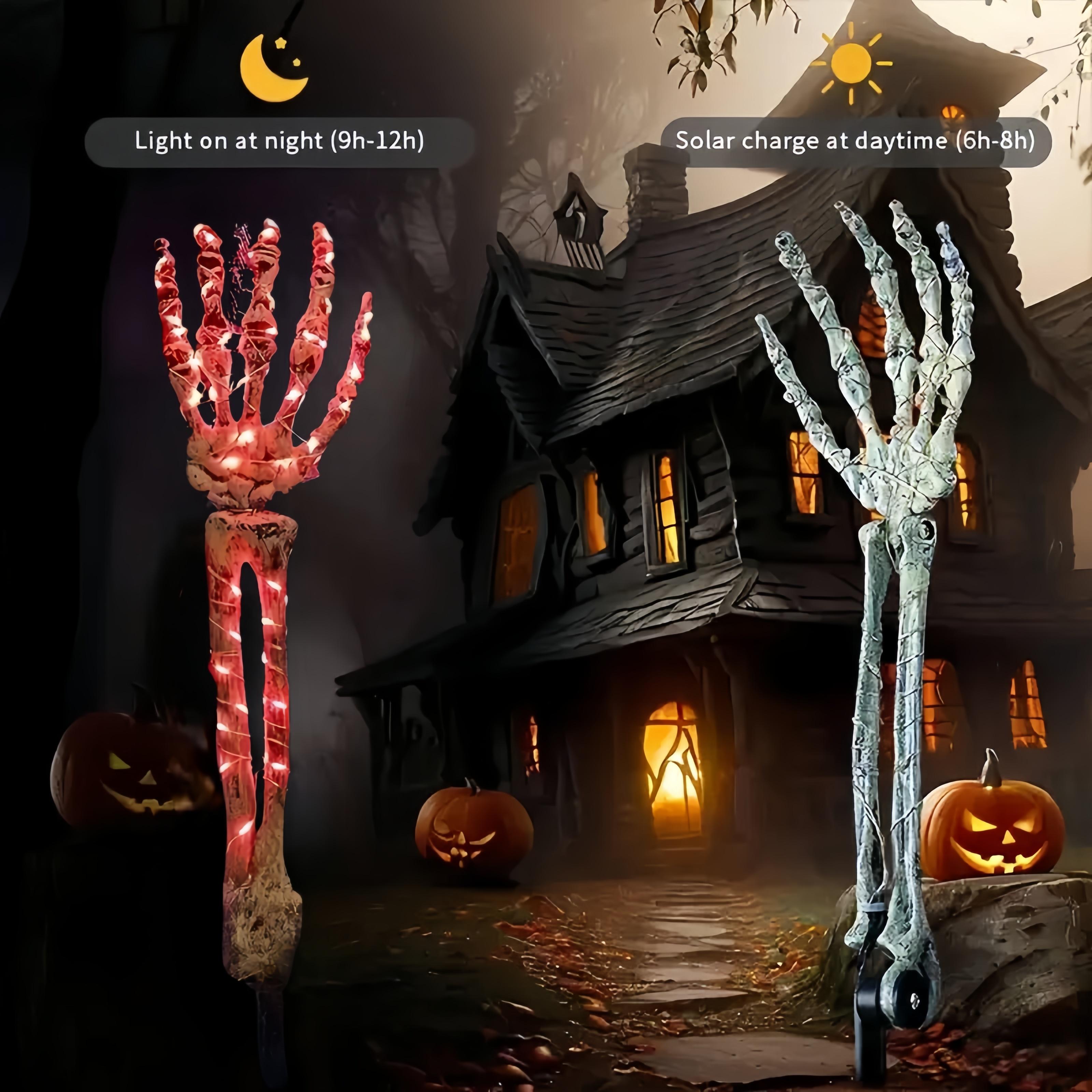 4-Piece Set, Hand Decoration Lights, Red Glow - 8 Light Modes Outdoor Solar-Powered Skeleton Ground Spikes Terrifying Atmosphere for Courtyards, Gardens, and Pathways Party Decorations Decorations 4-Piece Set, Hand Decoration Lights, Red Glow - 8 Light Modes Outdoor Solar-Powered Skeleton Ground Spikes Terrifying Atmosphere for Courtyards, Gardens, and Pathways Party Decorations Decorations