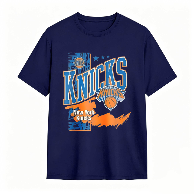 New York Knicks Basketball Team Logo And Text Design T-shirt