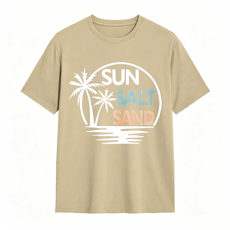 Sun Salt Sand Palm Tree Beach Scene T-shirt