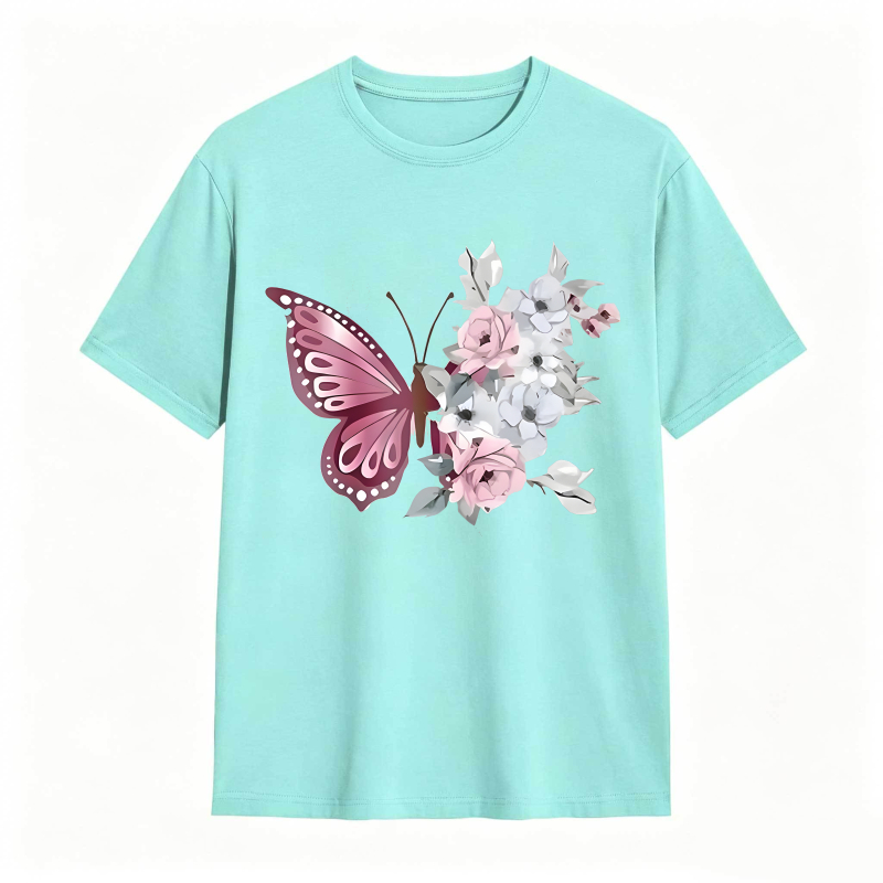 Butterfly And Flowers T-shirt