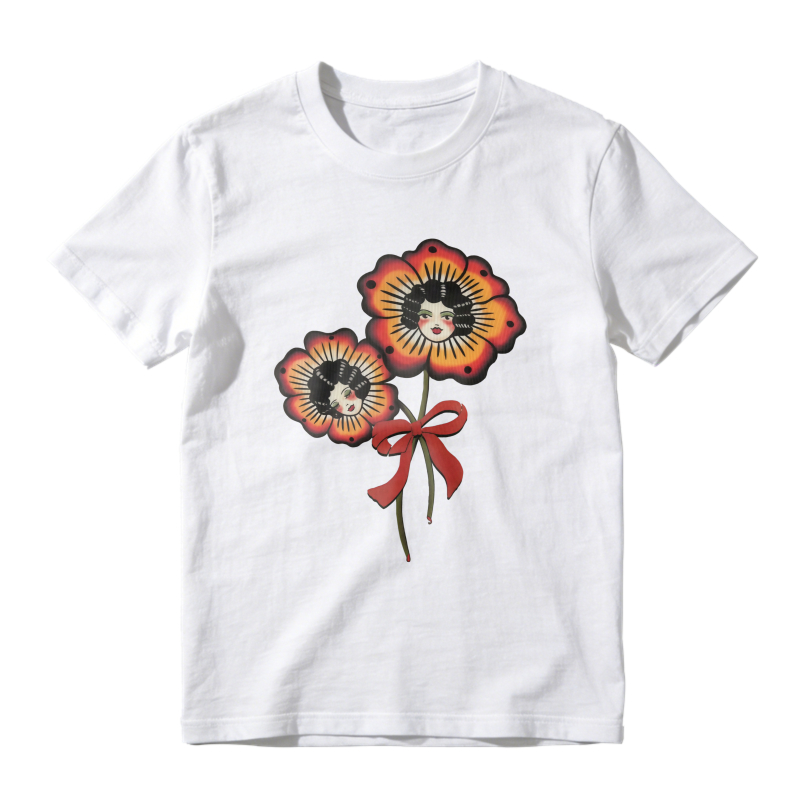 Flower Faces With Bow Unisex Classic T-shirt
