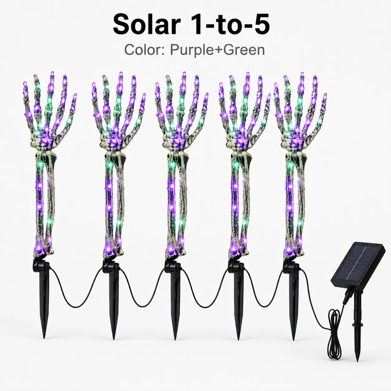 4-Piece Set, Hand Decoration Lights, Red Glow - 8 Light Modes Outdoor Solar-Powered Skeleton Ground Spikes Terrifying Atmosphere for Courtyards, Gardens, and Pathways Party Decorations Decorations