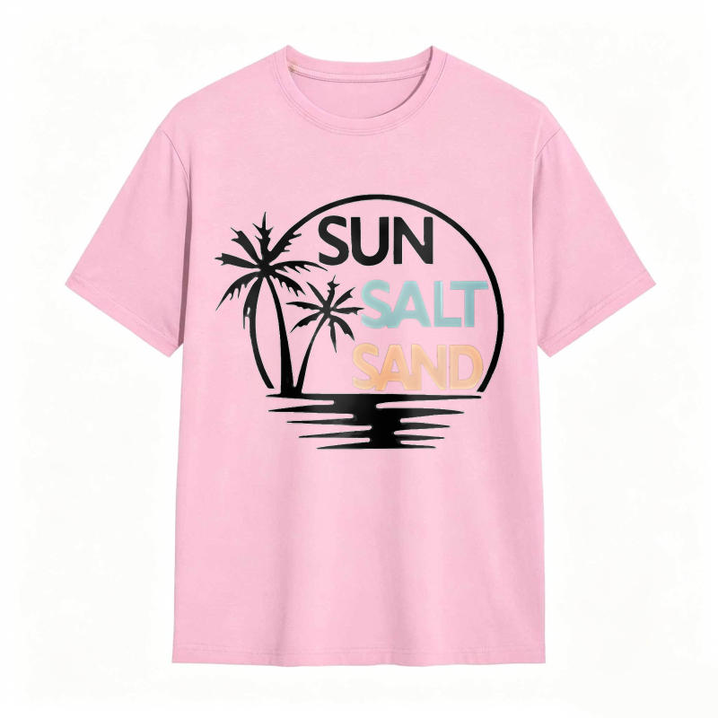 Sun Salt Sand Palm Tree Beach Scene T-shirt