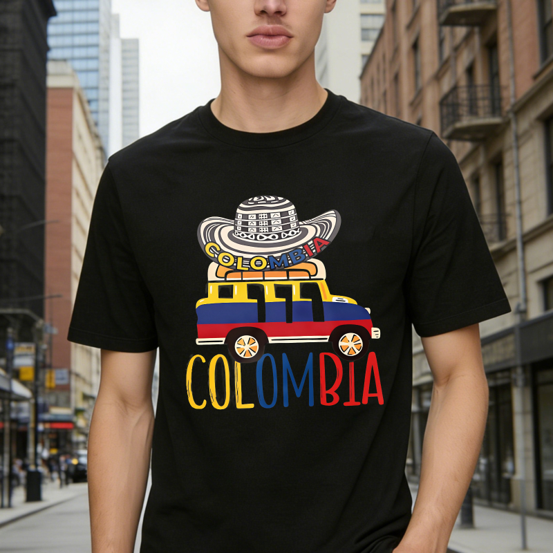 Colombia Hat And Bus Design Unisex Classic T-shirt
