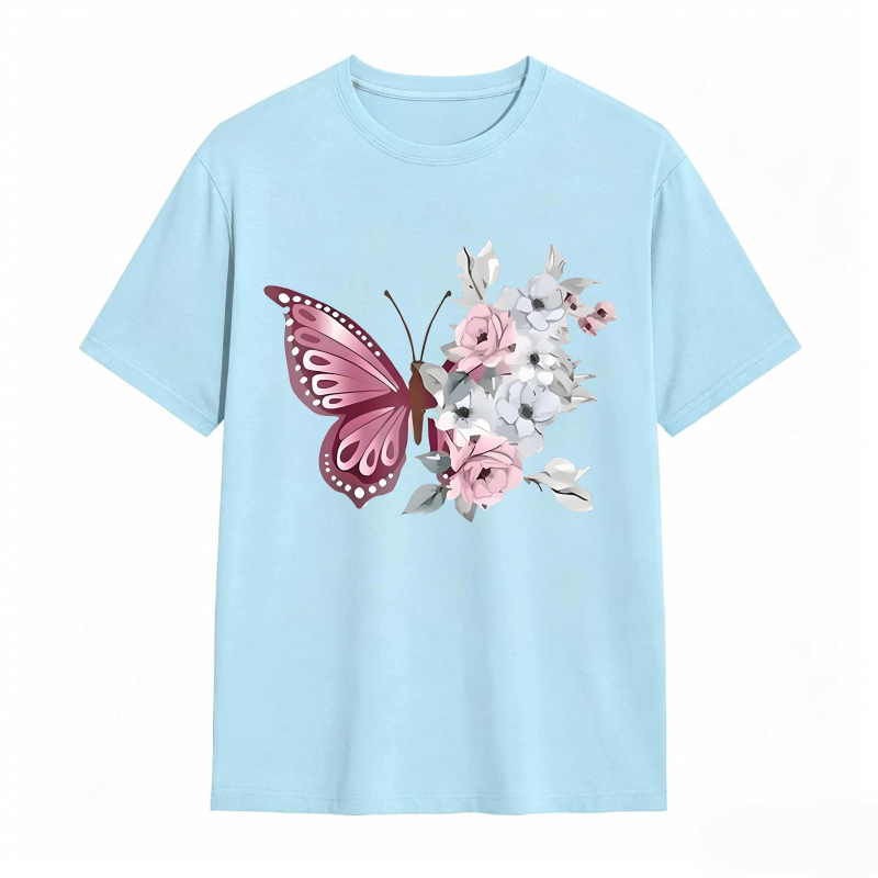 Butterfly And Flowers T-shirt