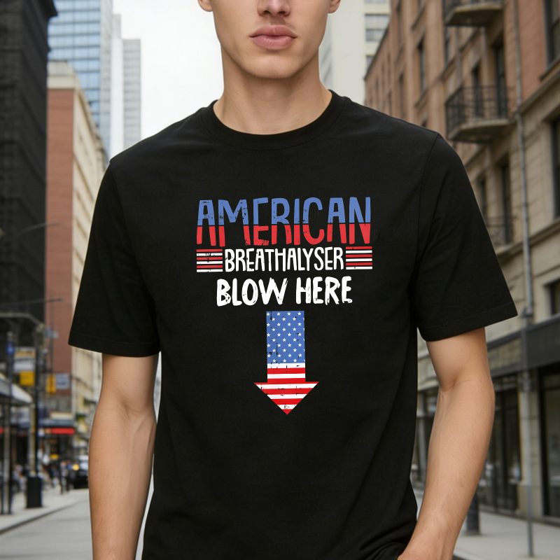 American Breathalyzer Blow Here Arrow Usa Flag Unisex Classic T-shirt