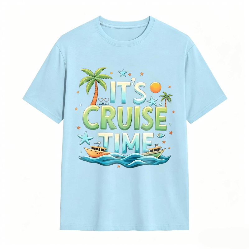Its Cruise Time With Palm Trees And Boat T-shirt
