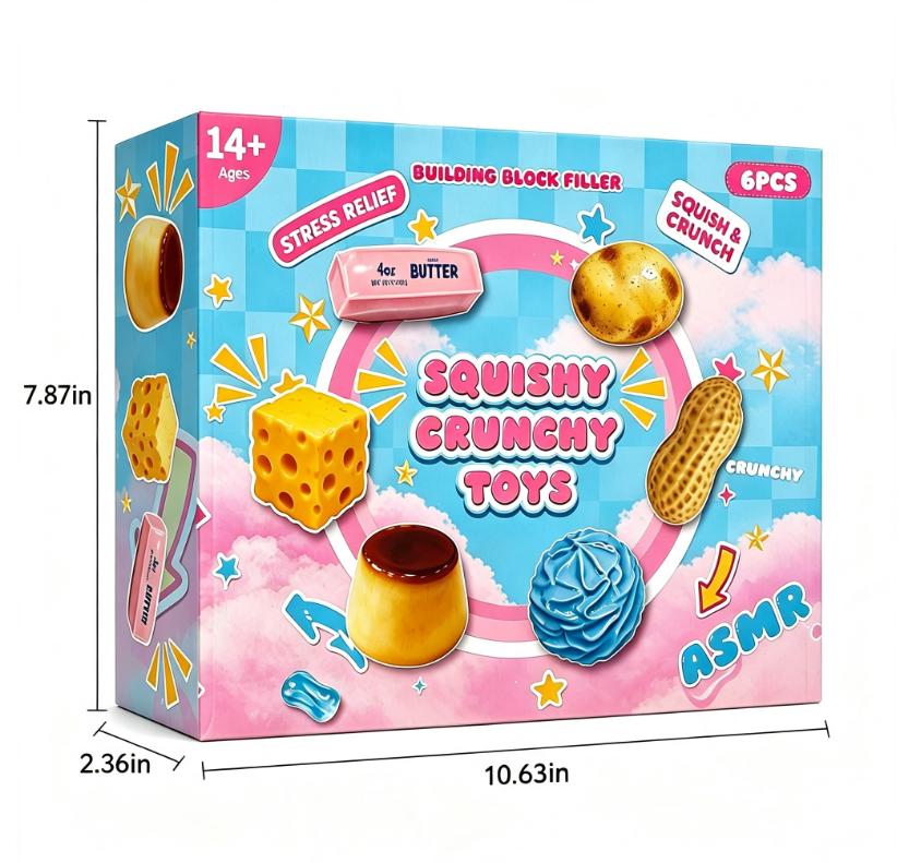 6‑Piece Squishy Crunchy Stress Relief Fidget Toys, ASMR Squeeze Sensory Stress Balls, Relaxing Unique Tactile Fidgets, Sensory Room Supplies, 6 Assorted Food‑Shaped Designs, Novelty Holiday Gifts 6‑Piece Squishy Crunchy Stress Relief Fidget Toys, ASMR Squeeze Sensory Stress Balls, Relaxing Unique Tactile Fidgets, Sensory Room Supplies, 6 Assorted Food‑Shaped Designs, Novelty Holiday Gifts