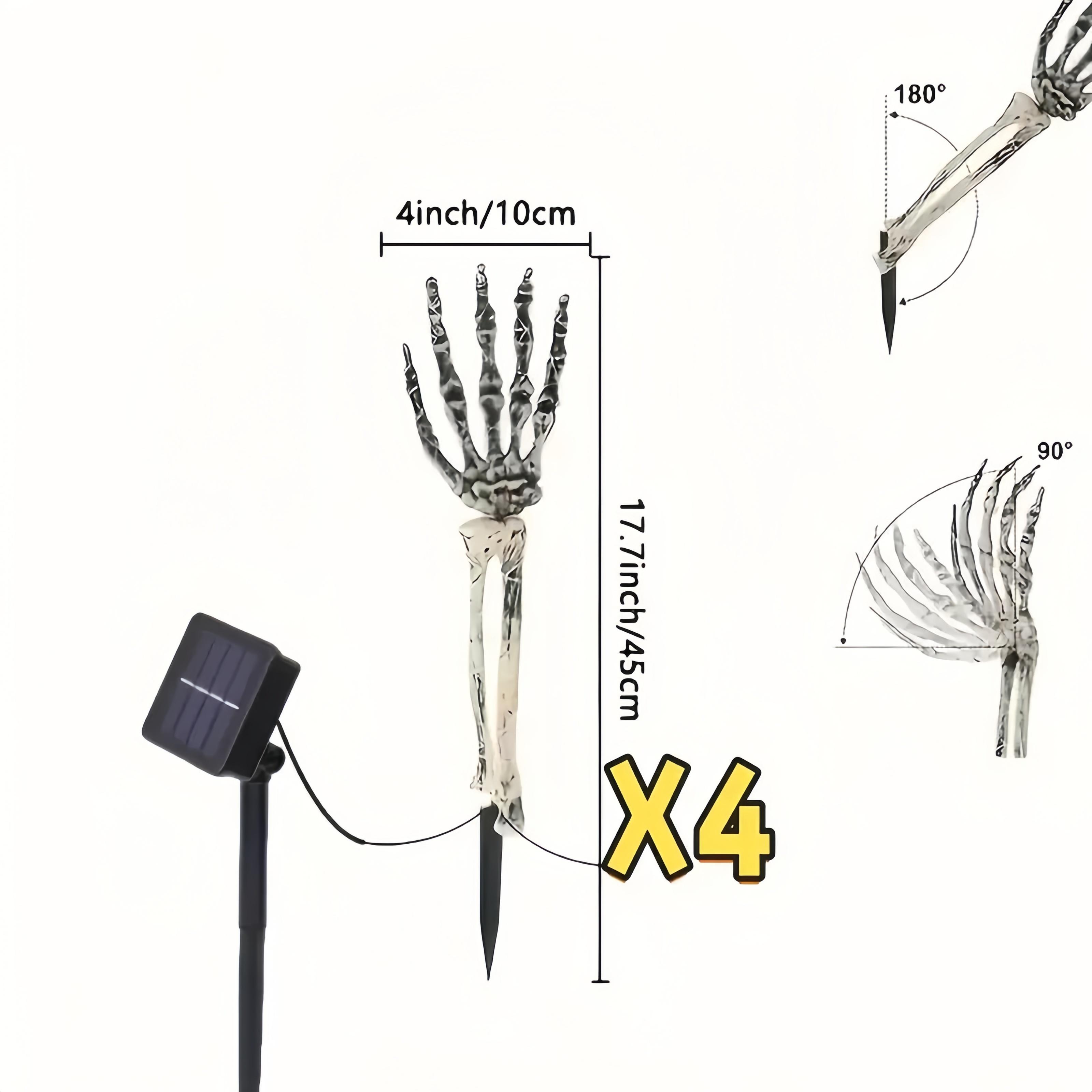 4-Piece Set, Hand Decoration Lights, Red Glow - 8 Light Modes Outdoor Solar-Powered Skeleton Ground Spikes Terrifying Atmosphere for Courtyards, Gardens, and Pathways Party Decorations Decorations 4-Piece Set, Hand Decoration Lights, Red Glow - 8 Light Modes Outdoor Solar-Powered Skeleton Ground Spikes Terrifying Atmosphere for Courtyards, Gardens, and Pathways Party Decorations Decorations