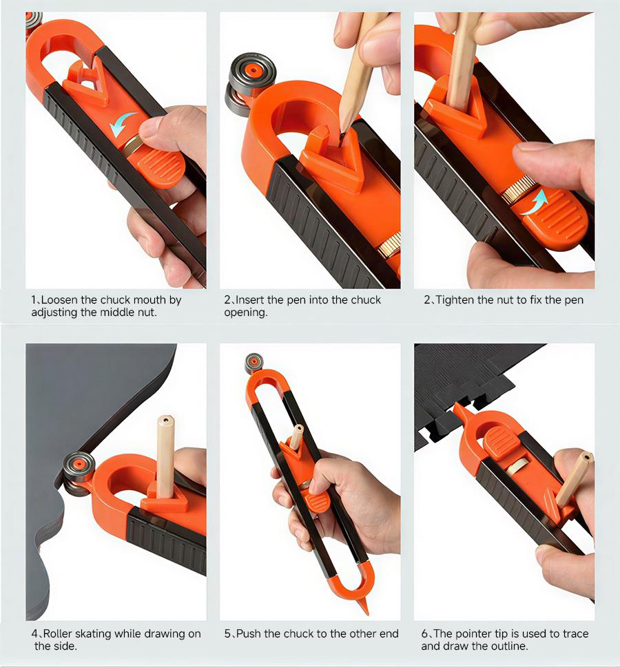Precision Contour Gauge with Lock Feature - Professional Wood Scribing Work Tool for Flooring, Cabinetry, Tile & Pipe, Portable Adjustable Profile Gauge for Woodworking, Tools and Gadgets Precision Contour Gauge with Lock Feature - Professional Wood Scribing Work Tool for Flooring, Cabinetry, Tile & Pipe, Portable Adjustable Profile Gauge for Woodworking, Tools and Gadgets