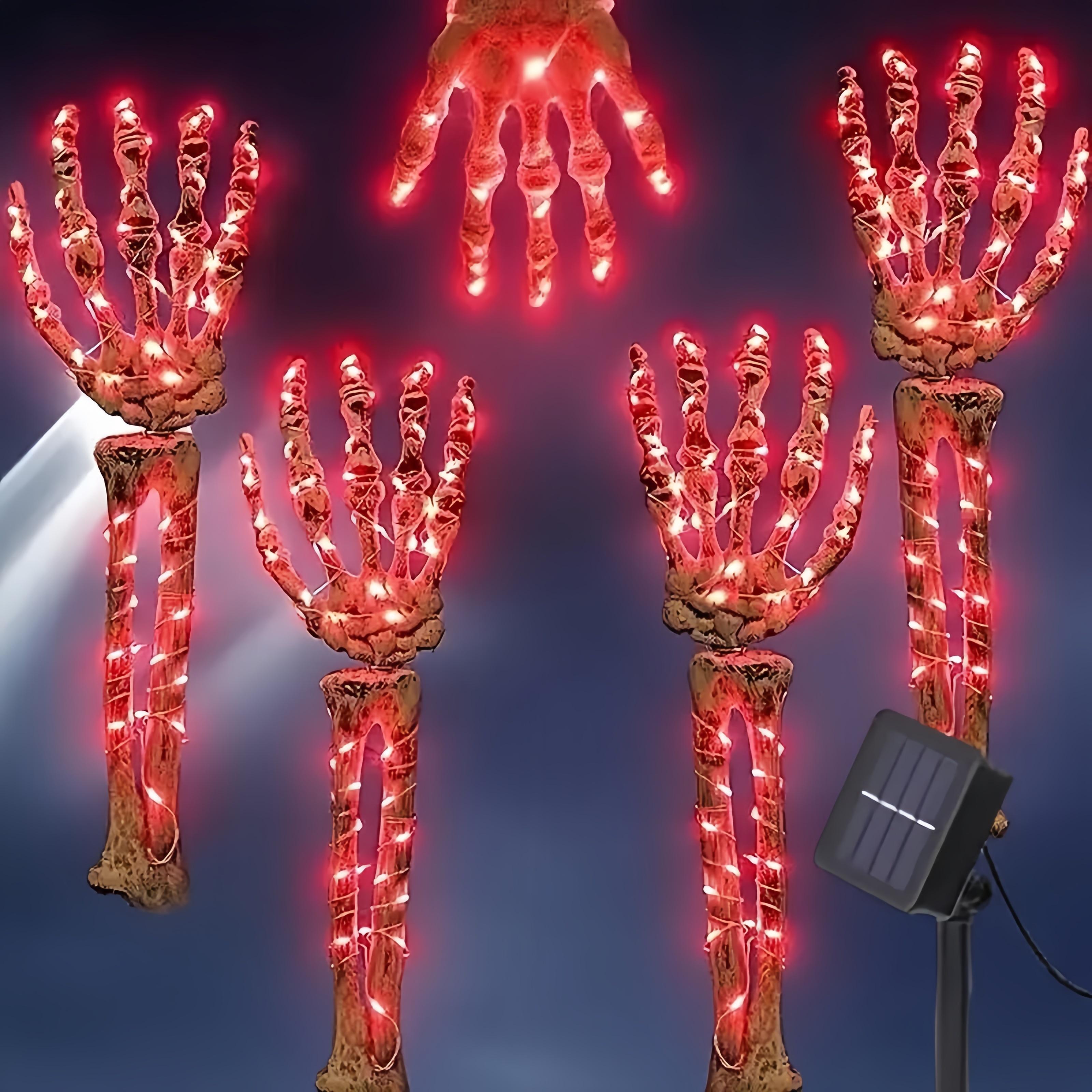 4-Piece Set, Hand Decoration Lights, Red Glow - 8 Light Modes Outdoor Solar-Powered Skeleton Ground Spikes Terrifying Atmosphere for Courtyards, Gardens, and Pathways Party Decorations Decorations 4-Piece Set, Hand Decoration Lights, Red Glow - 8 Light Modes Outdoor Solar-Powered Skeleton Ground Spikes Terrifying Atmosphere for Courtyards, Gardens, and Pathways Party Decorations Decorations