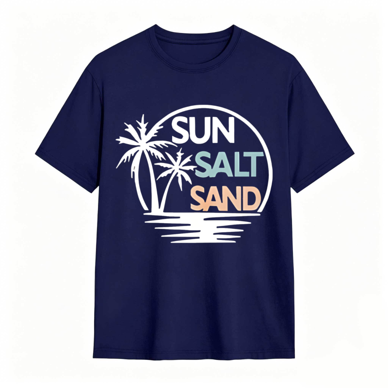 Sun Salt Sand Palm Tree Beach Scene T-shirt