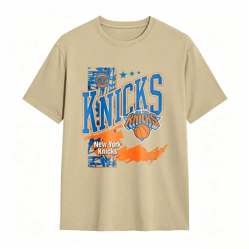 New York Knicks Basketball Team Logo And Text Design T-shirt