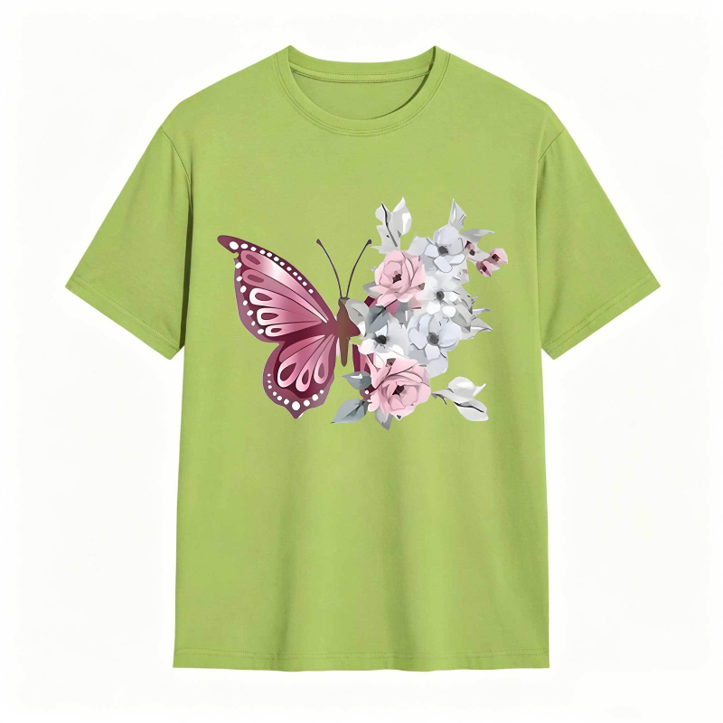 Butterfly And Flowers T-shirt