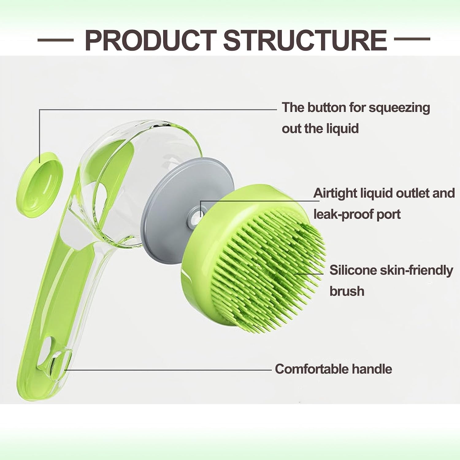 Pet Bath Brush,  Dog Bath Brush 2 in 1 Cat Shampoo Brush with Soap Dispenser Scrubber Pet Gromming Supplies for Long and Short Haired Dogs and Cats