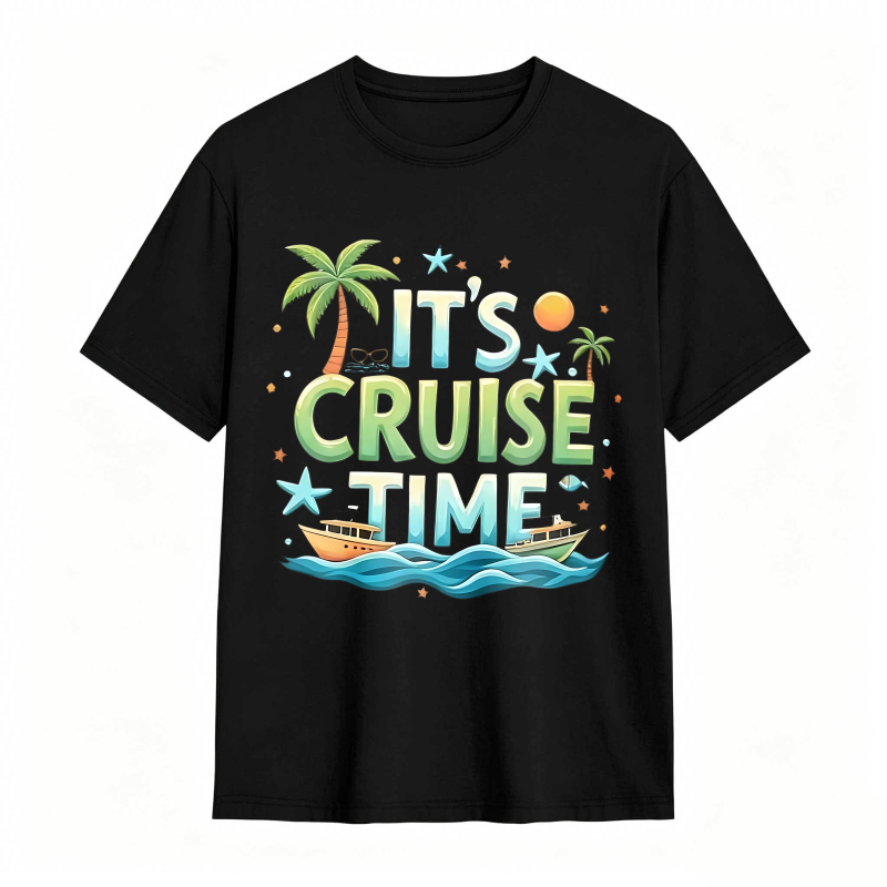 Its Cruise Time With Palm Trees And Boat T-shirt