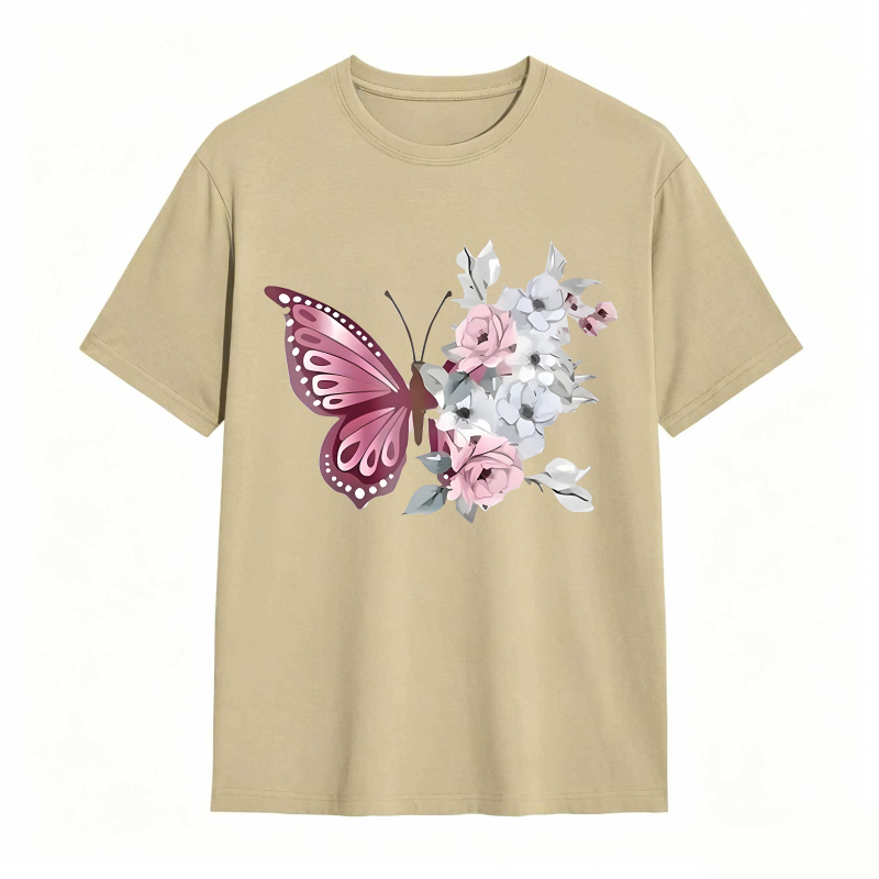 Butterfly And Flowers T-shirt