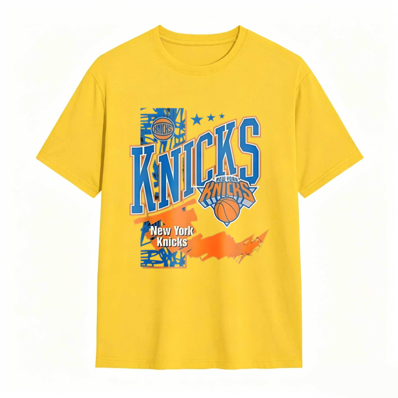 New York Knicks Basketball Team Logo And Text Design T-shirt