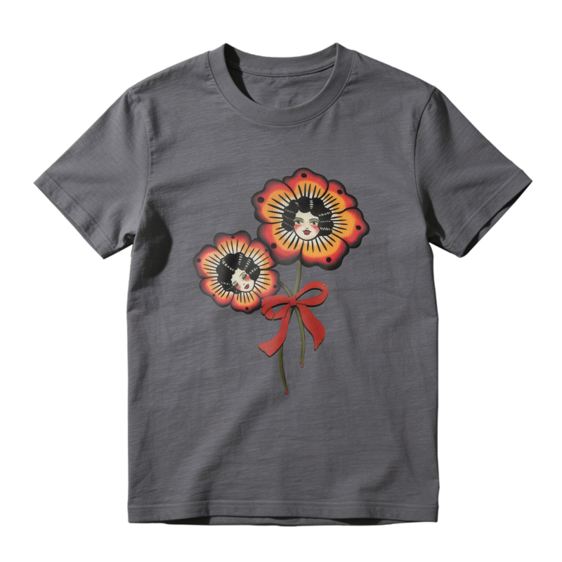 Flower Faces With Bow Unisex Classic T-shirt