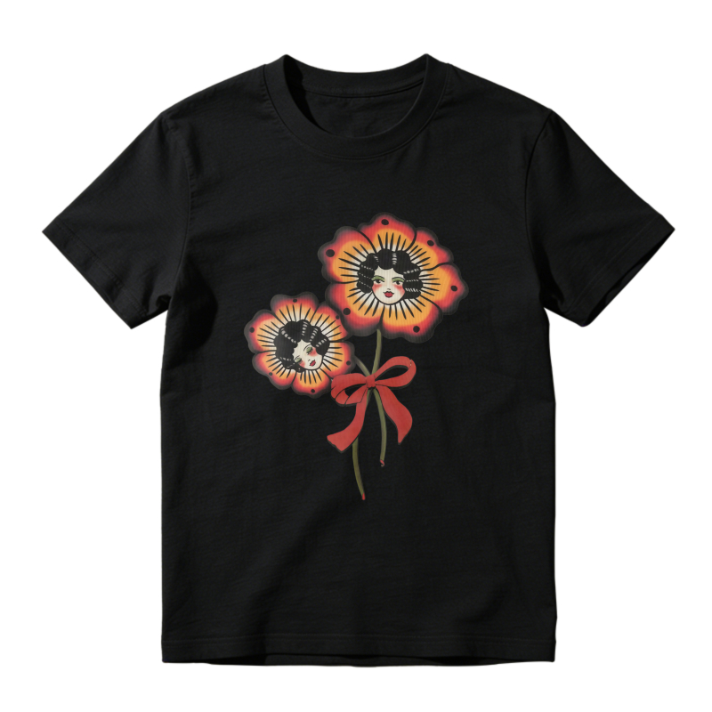 Flower Faces With Bow Unisex Classic T-shirt